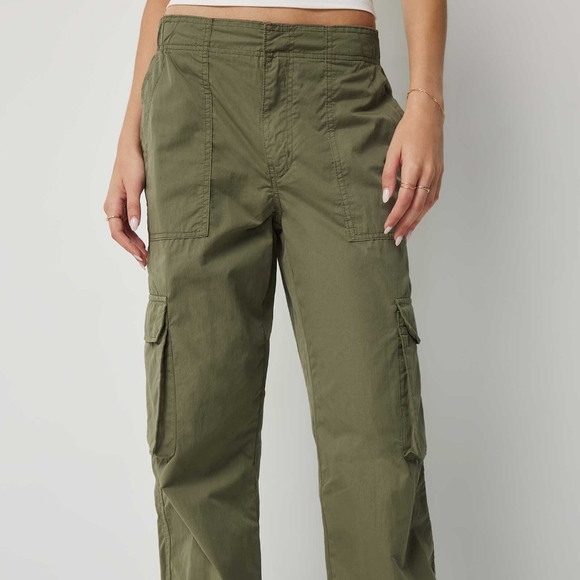 Pants - Olive Cargo Pants With Tapered Ankles